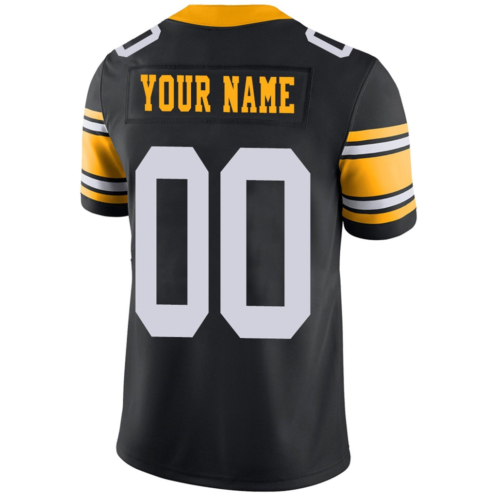 Custom black football jersey full view | GameDay Jerseys