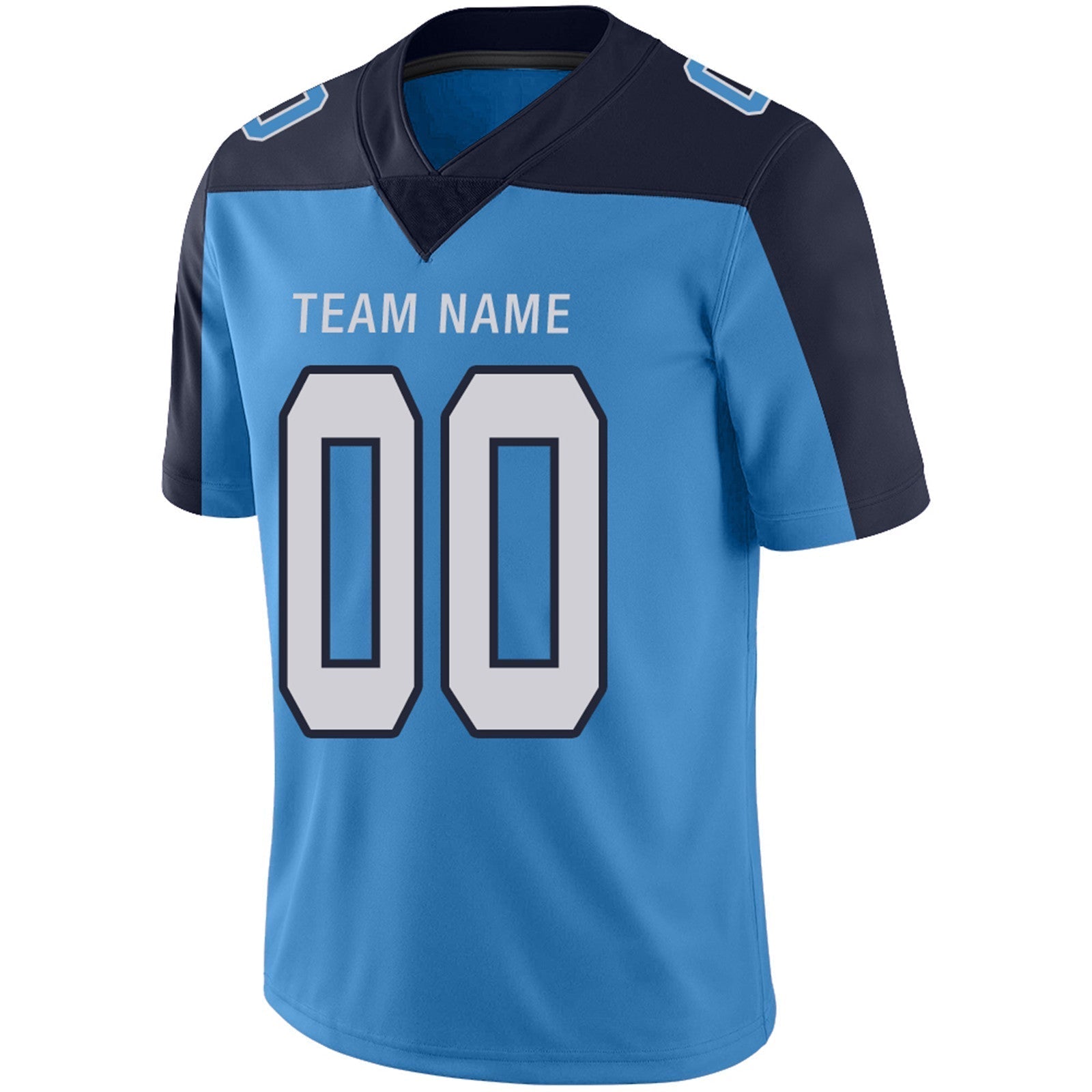 Custom navy football jersey close up | GameDay Jerseys