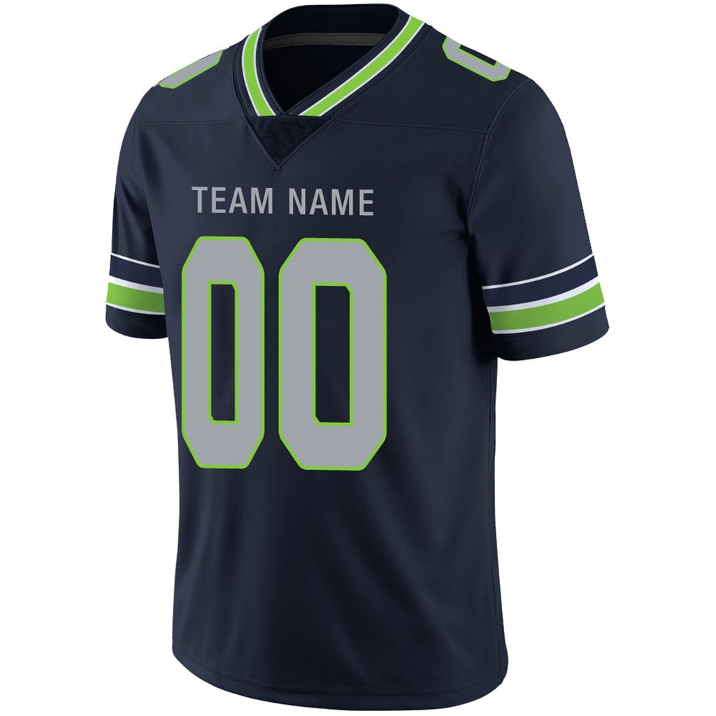 Custom navy football jersey lifestyle shot | GameDay Jerseys