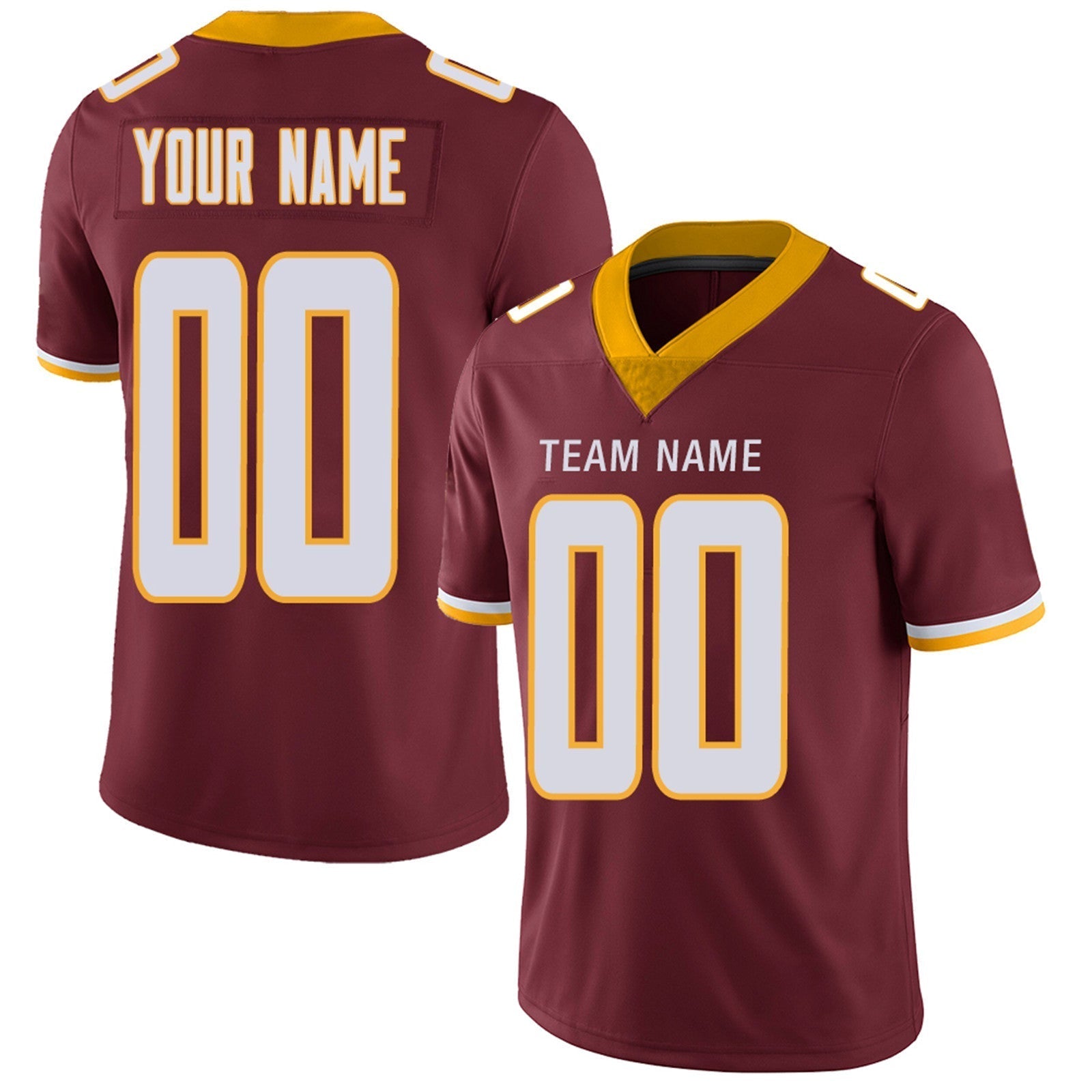 Custom burgundy football jersey styled | GameDay Jerseys