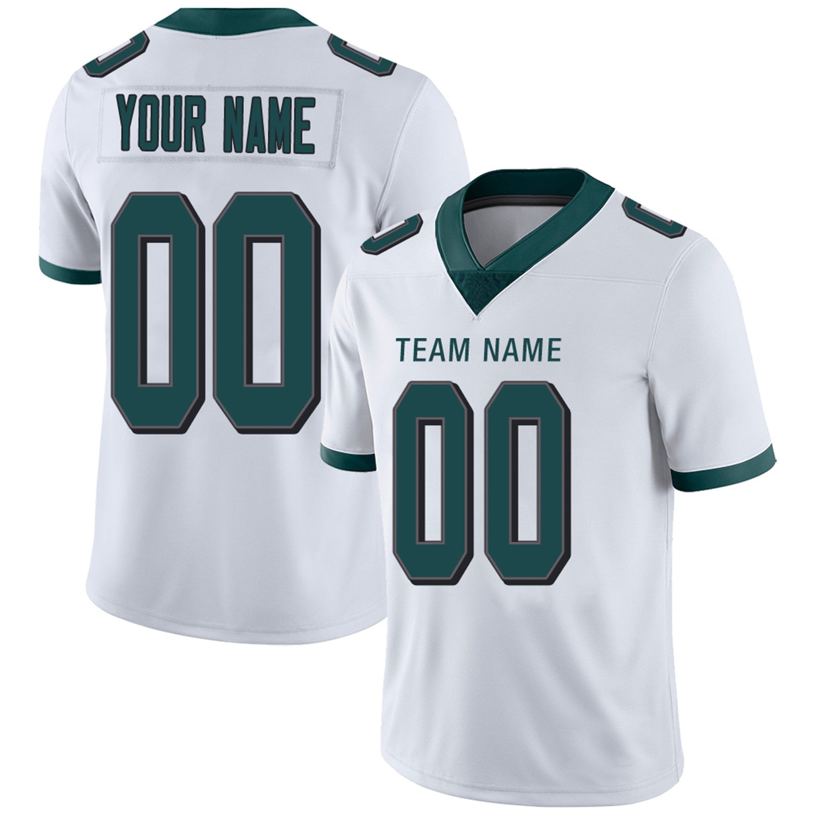 Custom green football jersey back view | GameDay Jerseys