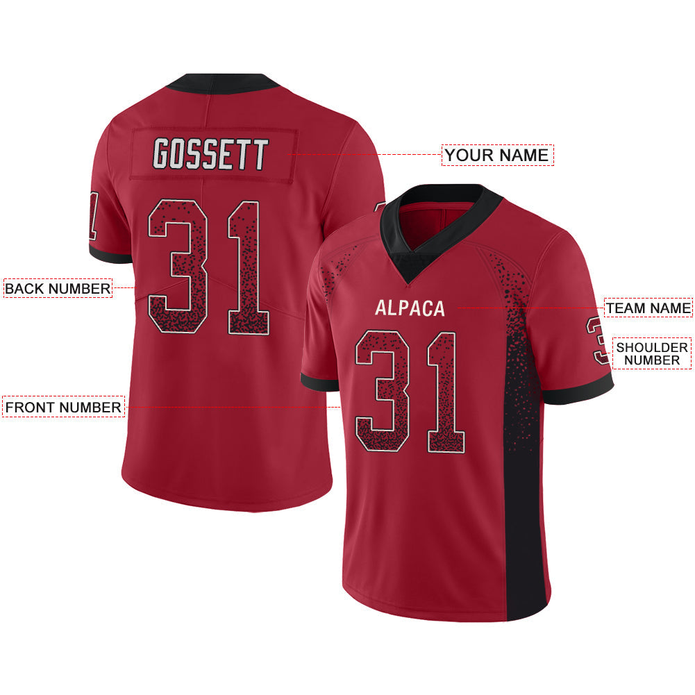 Custom red football jersey front view | GameDay Jerseys