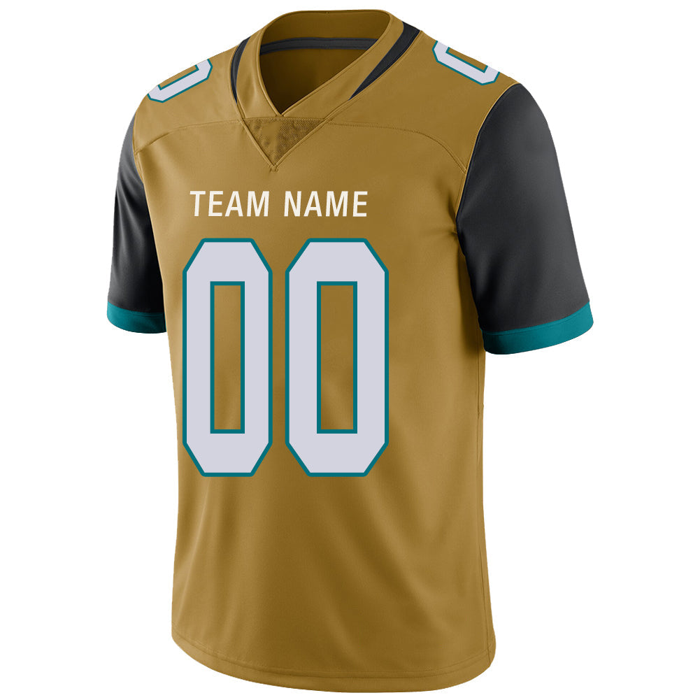 Custom gold football jersey detail | GameDay Jerseys