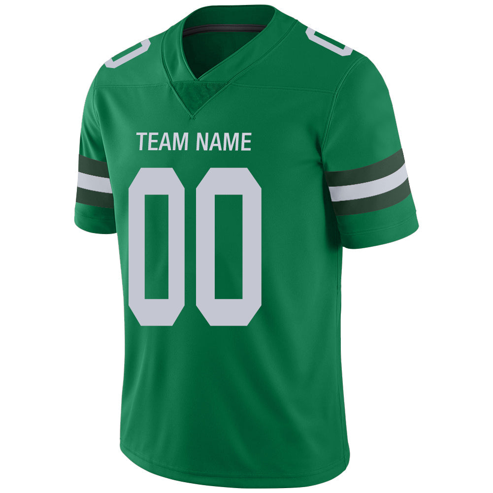 Custom green football jersey detail | GameDay Jerseys