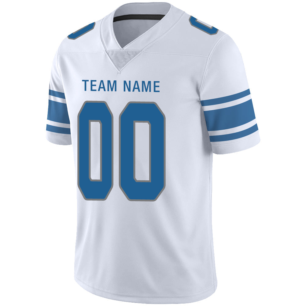 Custom white football jersey detail | GameDay Jerseys