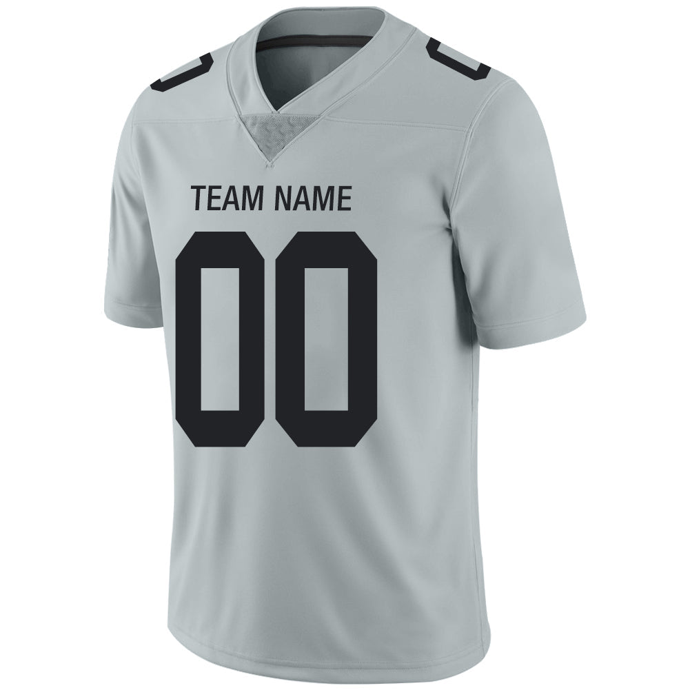 Custom grey football jersey detail | GameDay Jerseys