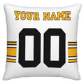 Custom P.Steelers Pillow Decorative Throw Pillow Case - Print Personalized Football Team Fans Name & Number Birthday Gift Football Pillows