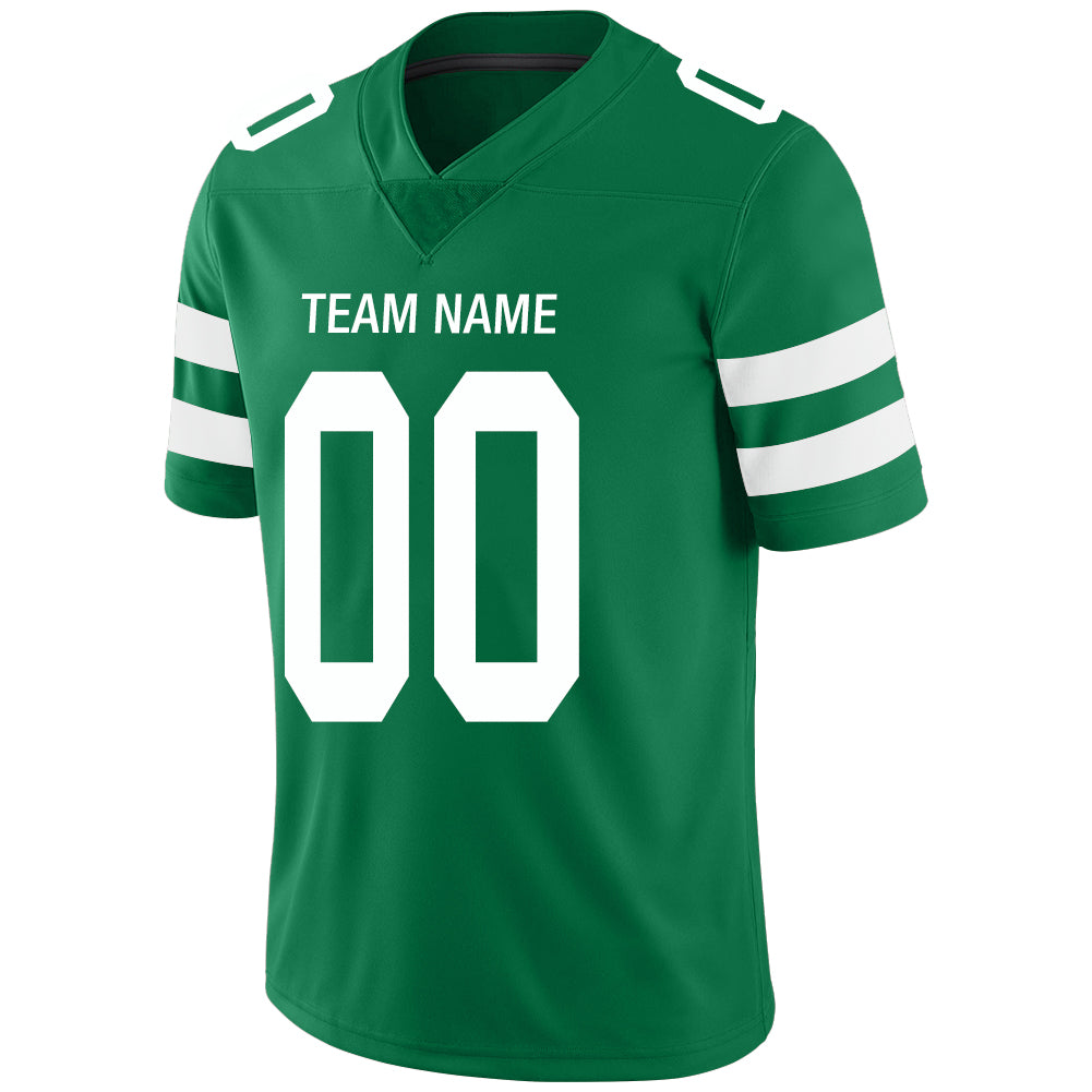 Custom green football jersey detail | GameDay Jerseys