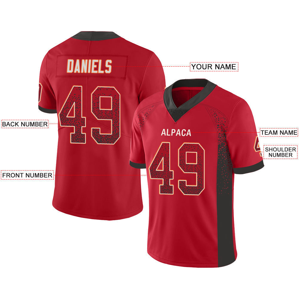 Custom red football jersey front view | GameDay Jerseys