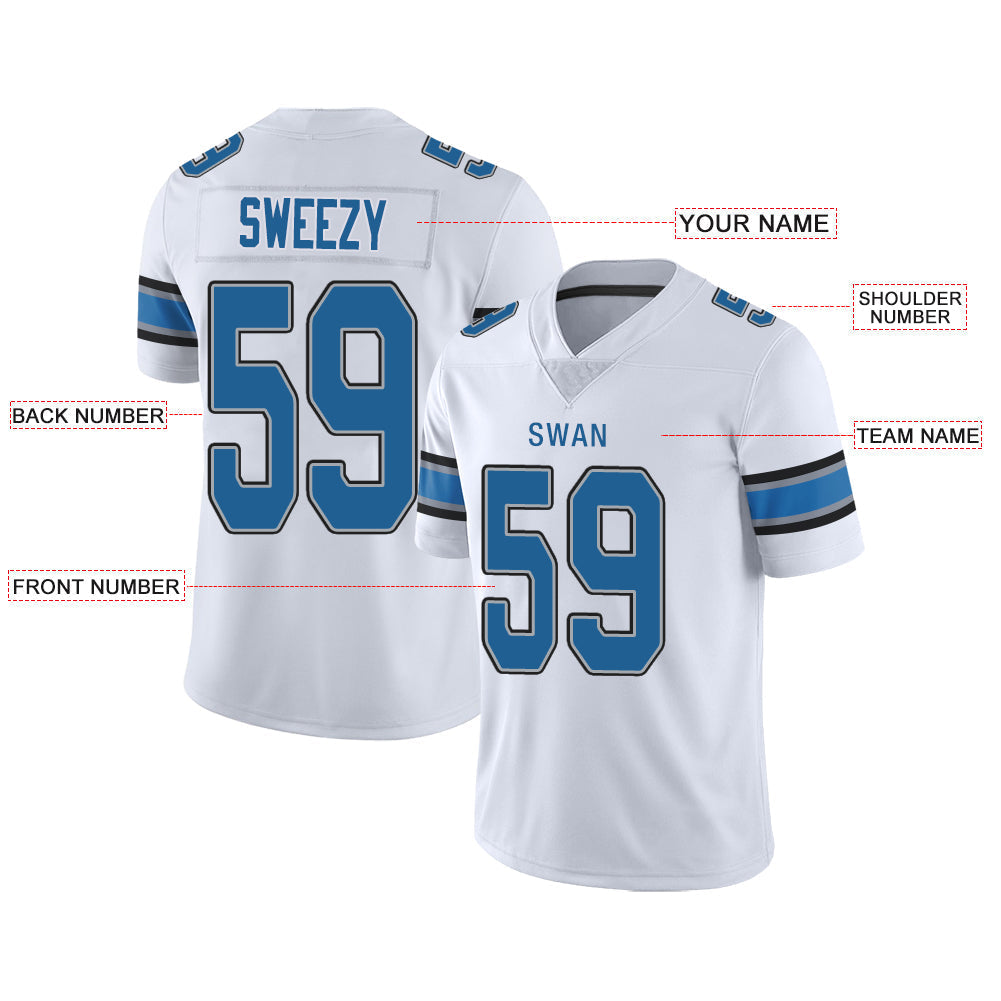 Custom white football jersey front view | GameDay Jerseys