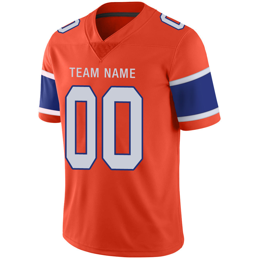 Custom orange football jersey detail | GameDay Jerseys