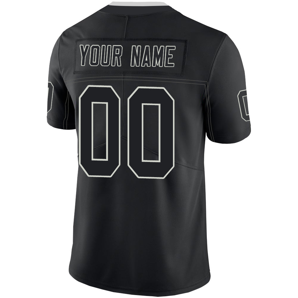 Custom black football jersey back view | GameDay Jerseys