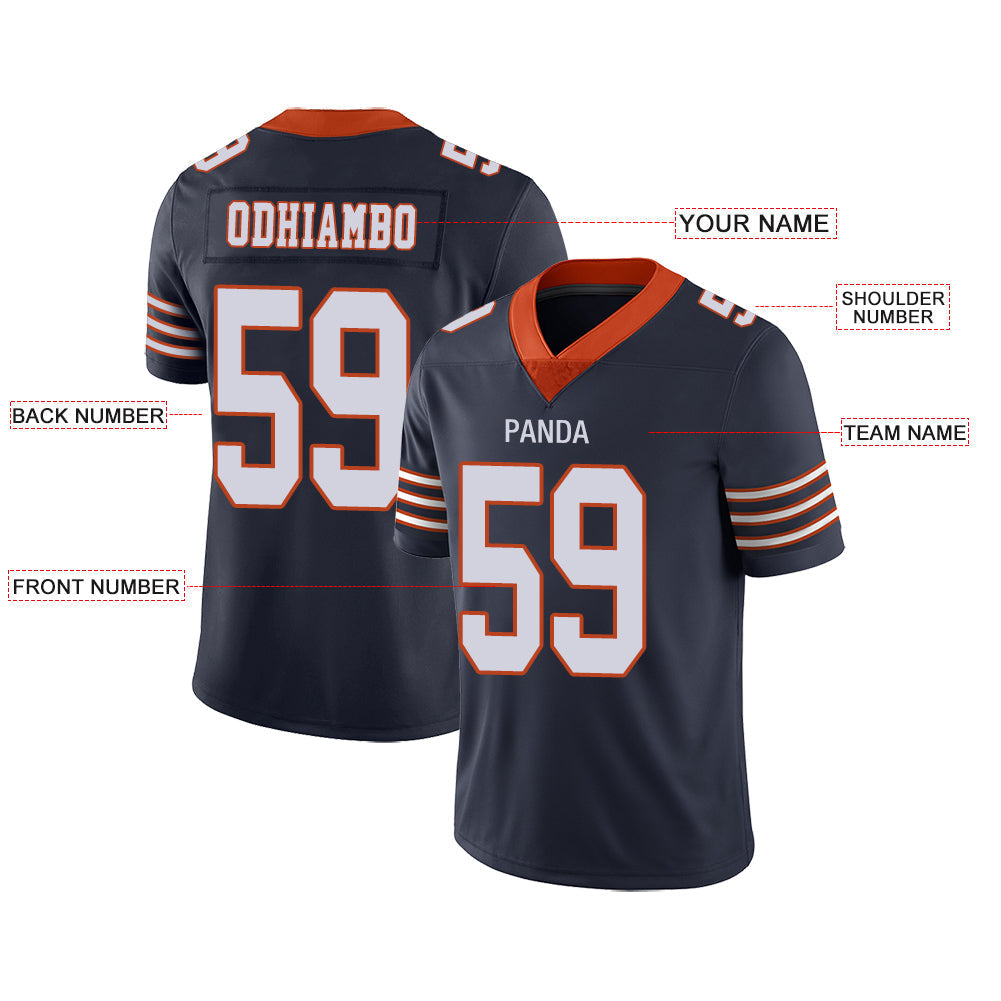 Custom navy football jersey front view | GameDay Jerseys