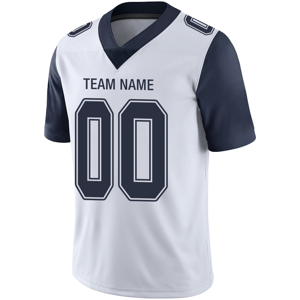 Custom white football jersey detail | GameDay Jerseys