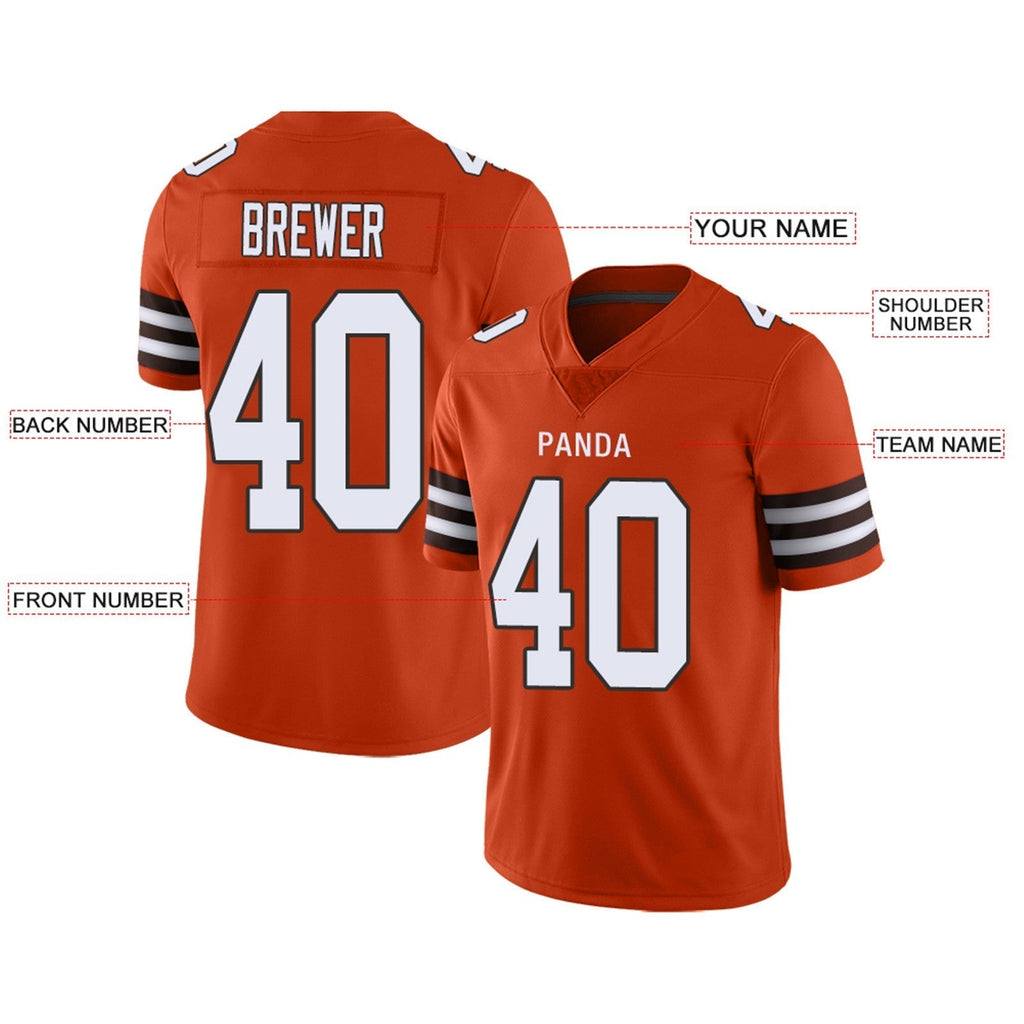 Custom brown football jersey full view | GameDay Jerseys