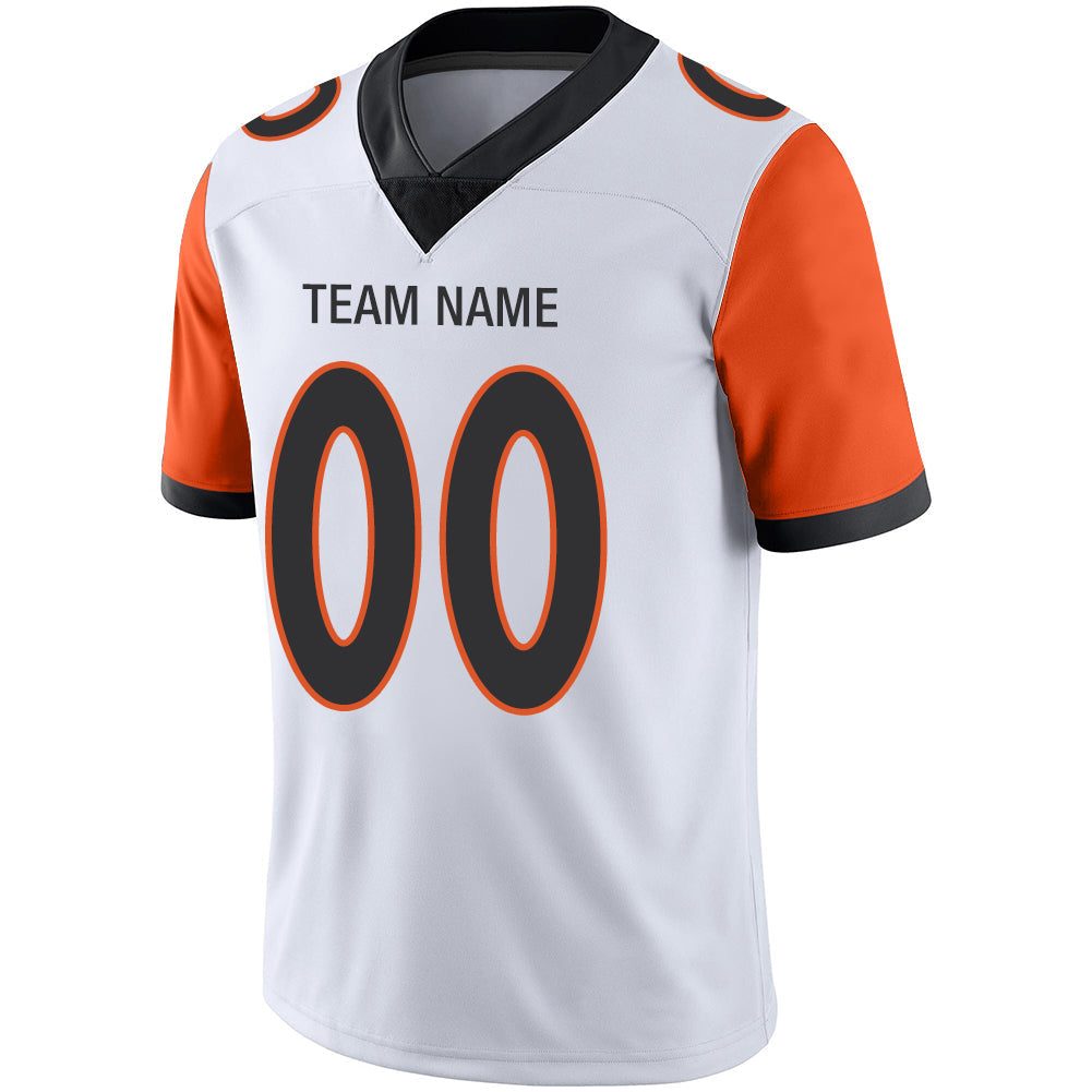 Custom white football jersey detail | GameDay Jerseys