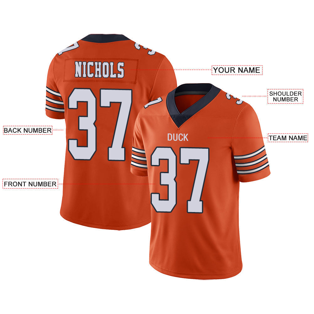 Custom orange football jersey front view | GameDay Jerseys