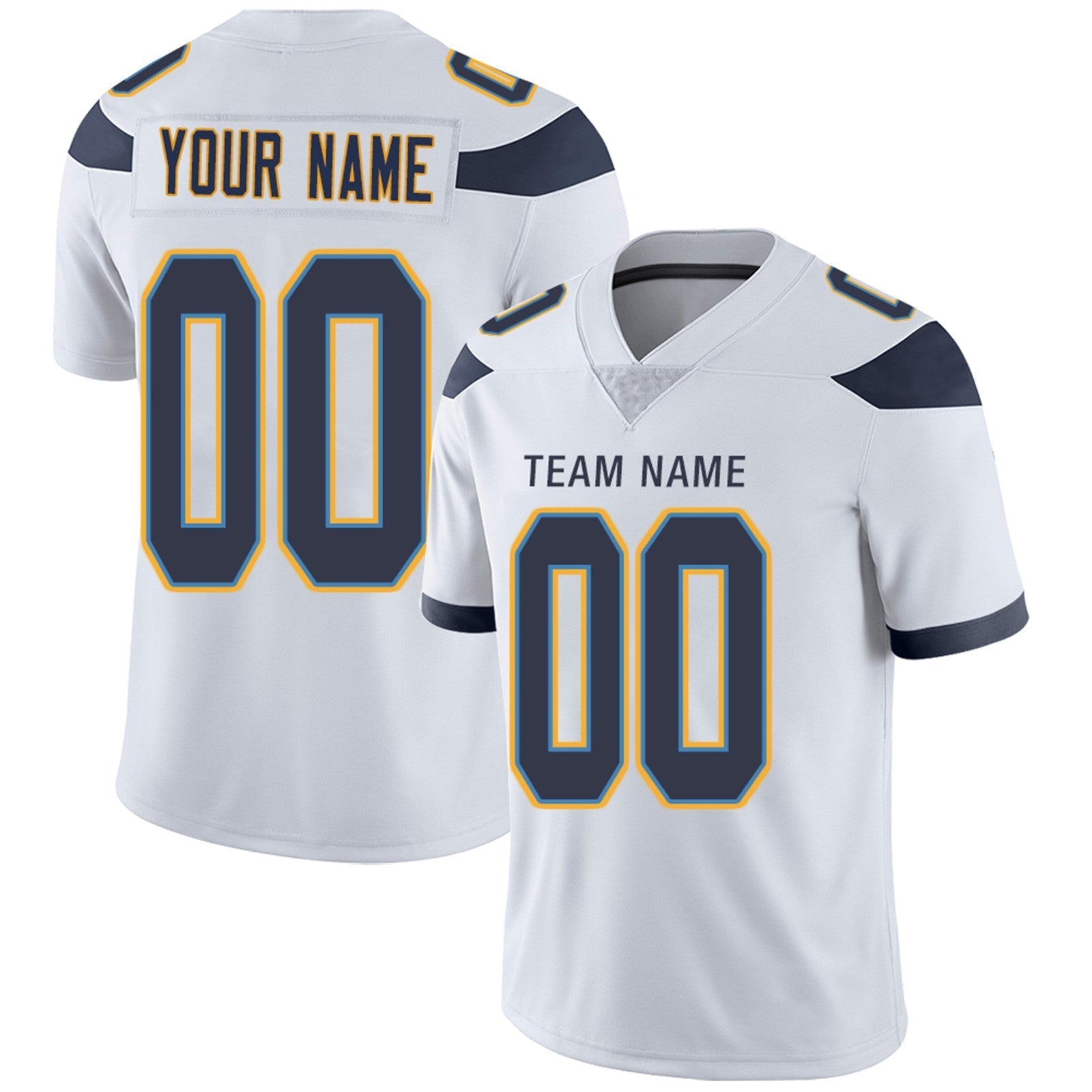 Custom navy football jersey back view | GameDay Jerseys