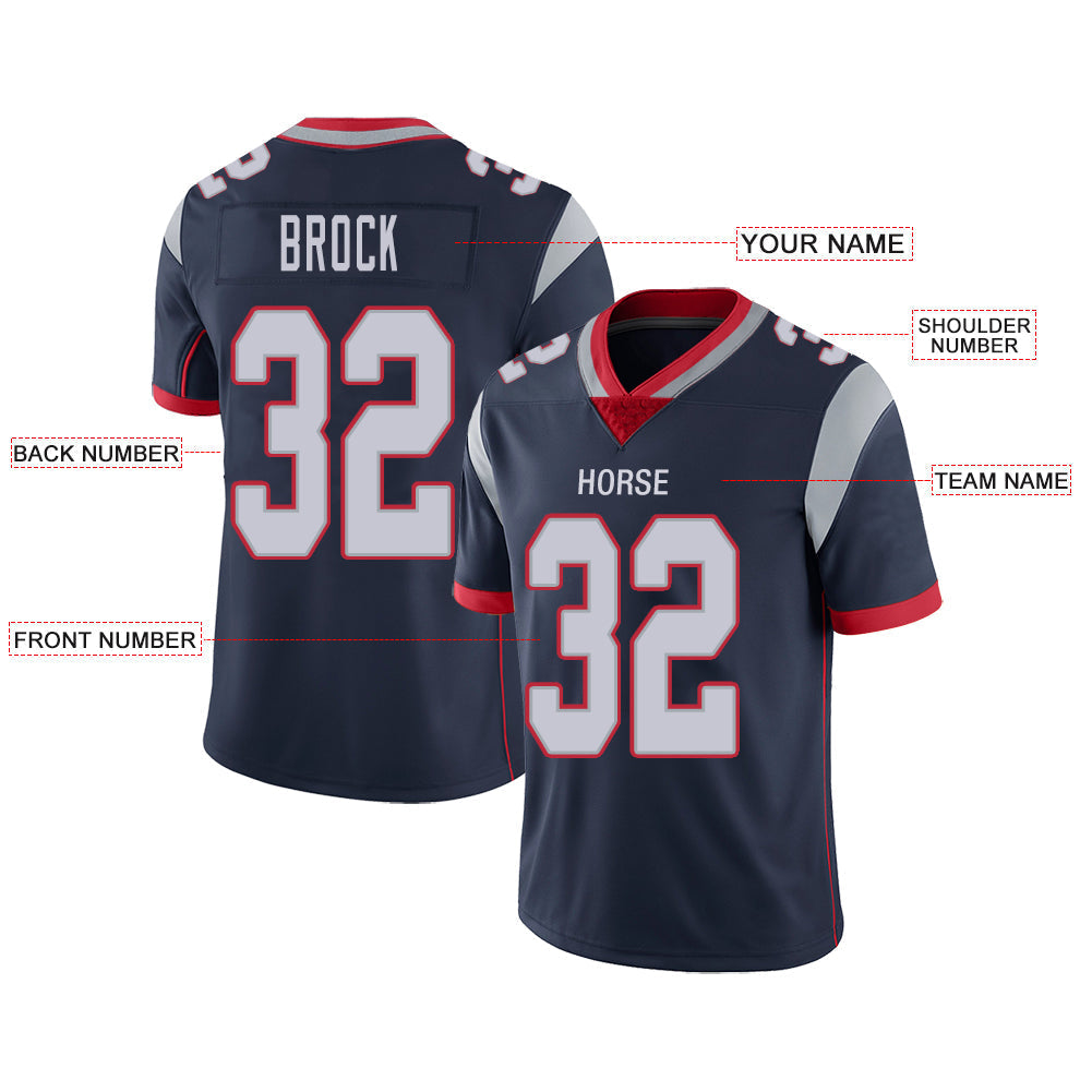 Custom navy football jersey front view | GameDay Jerseys