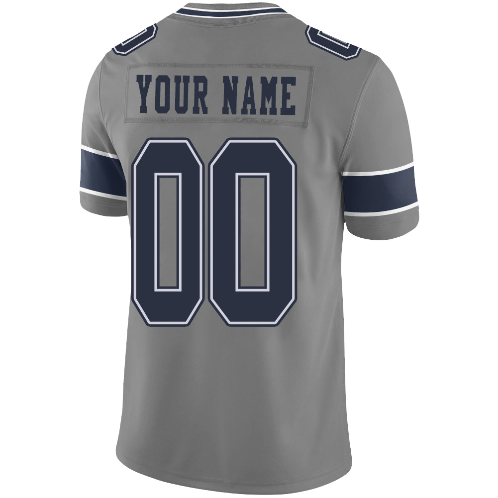 Custom grey football jersey back view | GameDay Jerseys