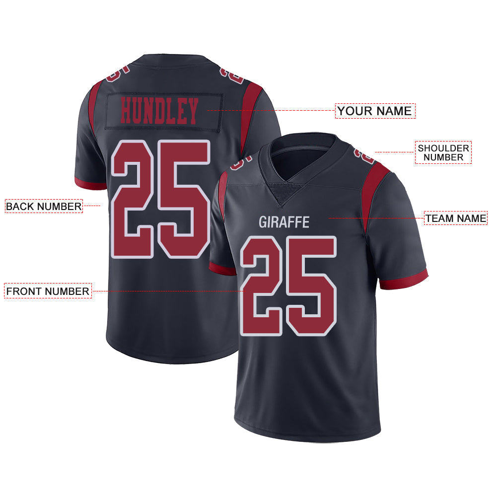 Custom navy football jersey front view | GameDay Jerseys