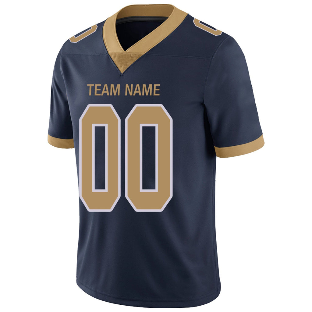 Custom navy football jersey close up | GameDay Jerseys