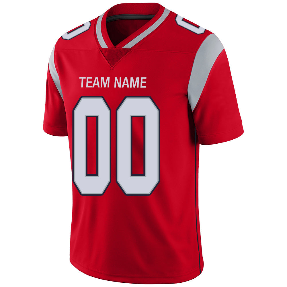 Custom red football jersey detail | GameDay Jerseys