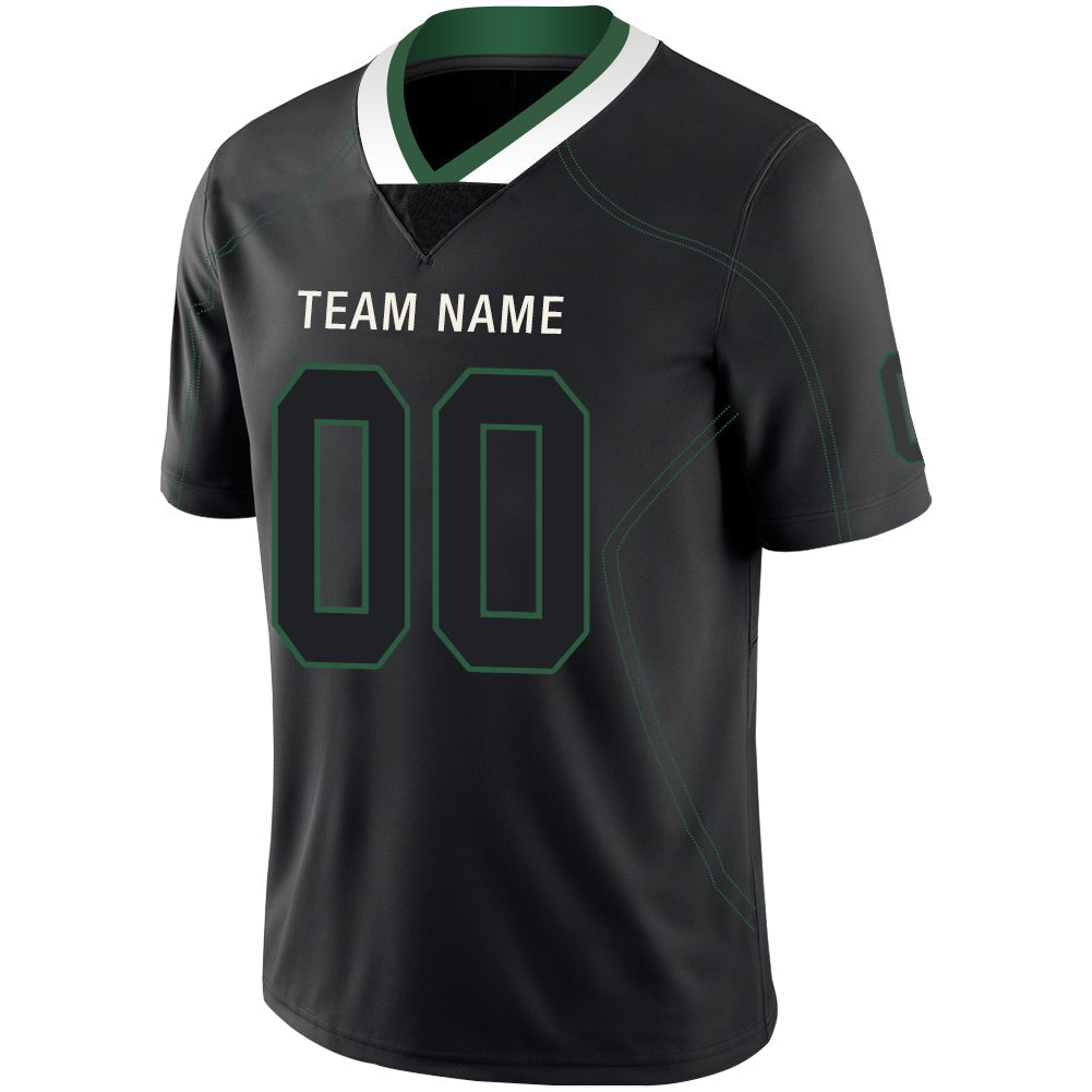Custom black football jersey detail | GameDay Jerseys