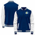 Custom LA.Rams Royal-White Bomber Full-Snap Varsity Letterman Jacket