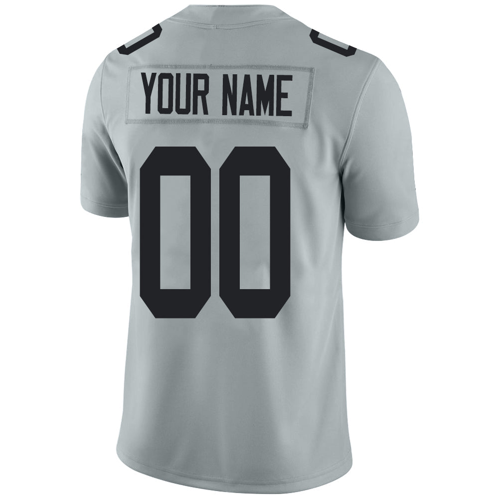 Custom grey football jersey back view | GameDay Jerseys