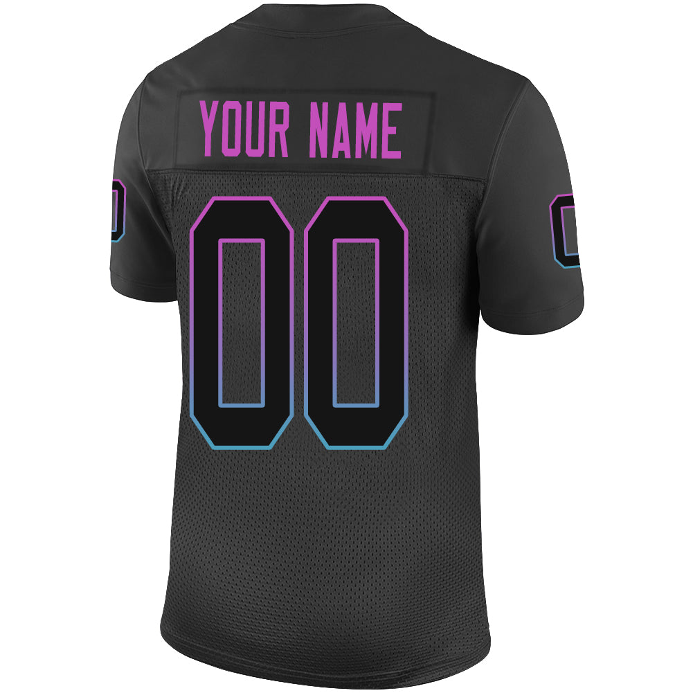 Custom black football jersey back view | GameDay Jerseys