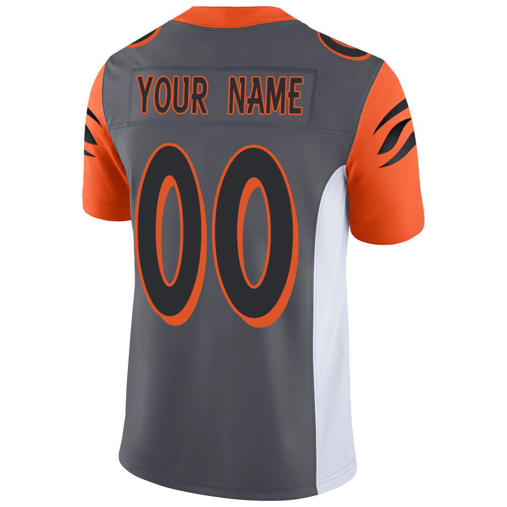 Custom grey football jersey back view | GameDay Jerseys