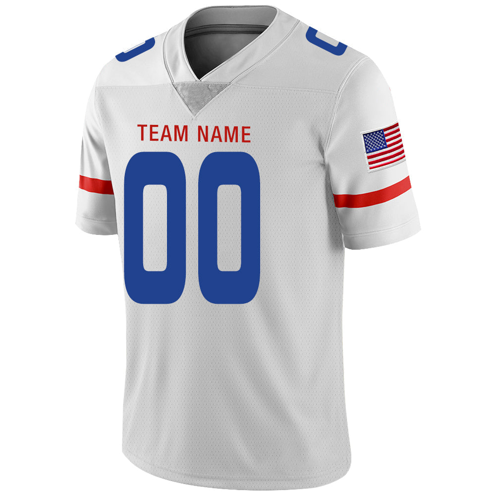 Custom white football jersey detail | GameDay Jerseys