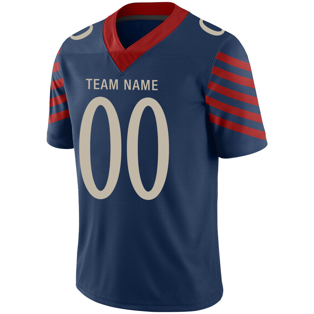 Custom navy football jersey detail | GameDay Jerseys