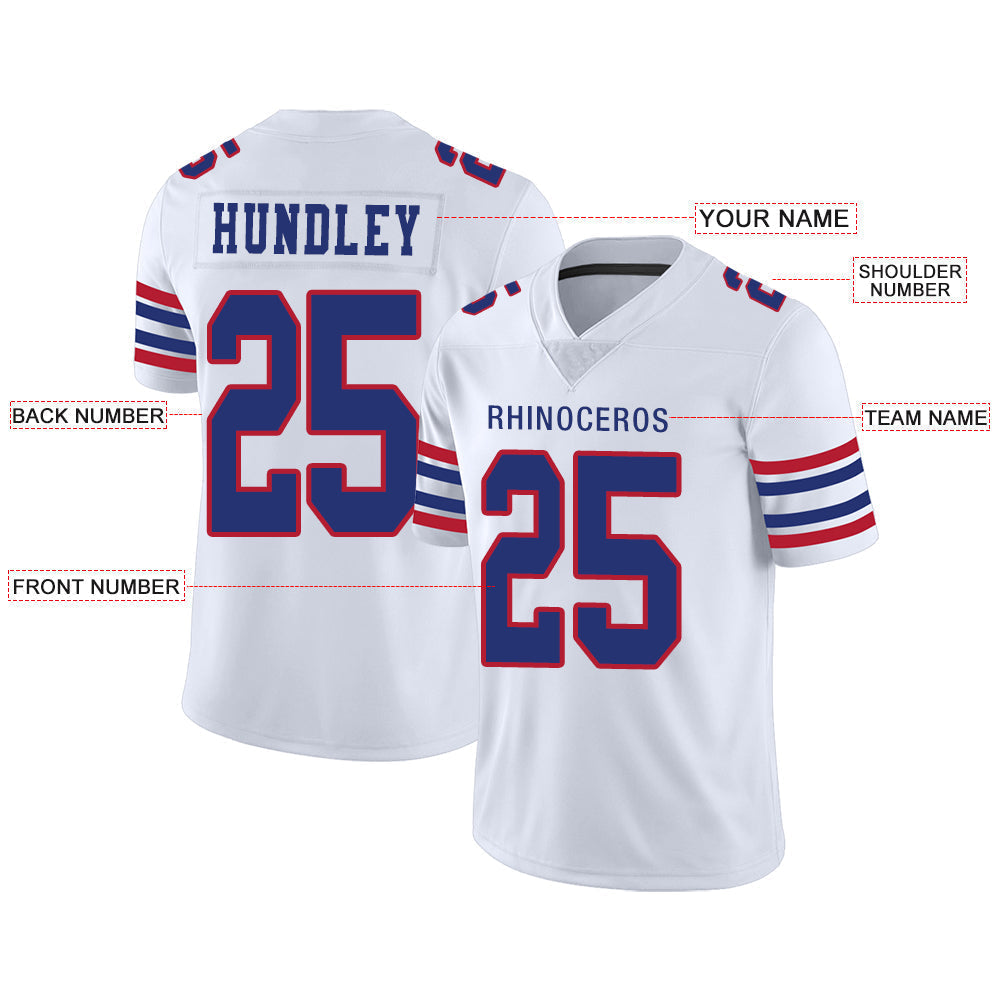 Custom white football jersey front view | GameDay Jerseys