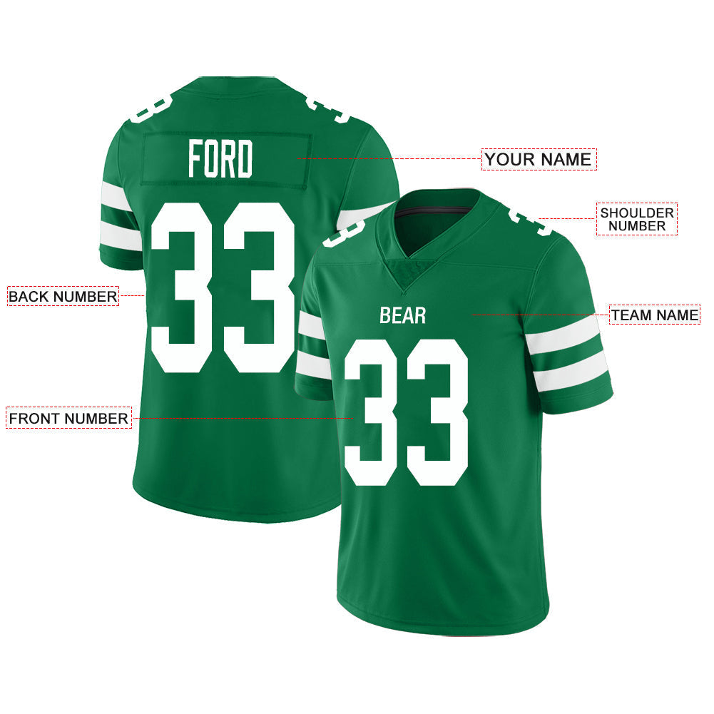 Custom green football jersey front view | GameDay Jerseys