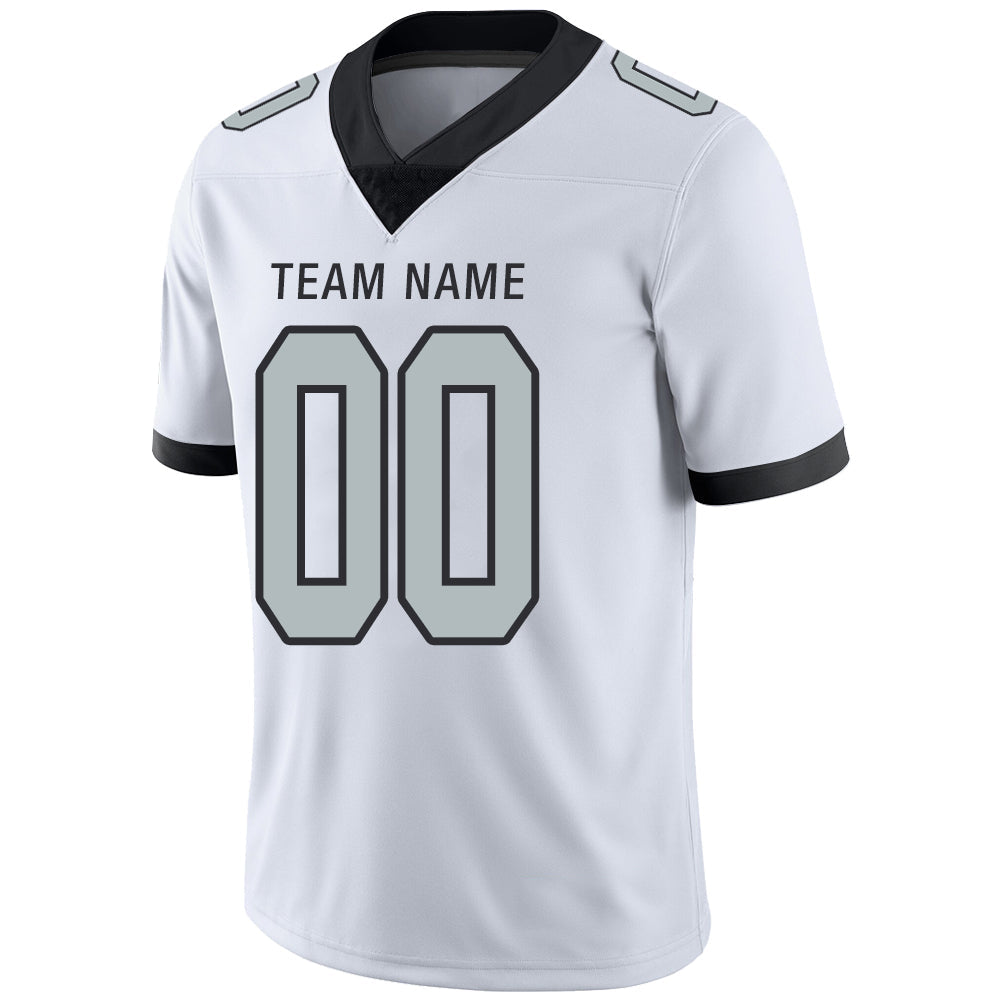 Custom white football jersey detail | GameDay Jerseys