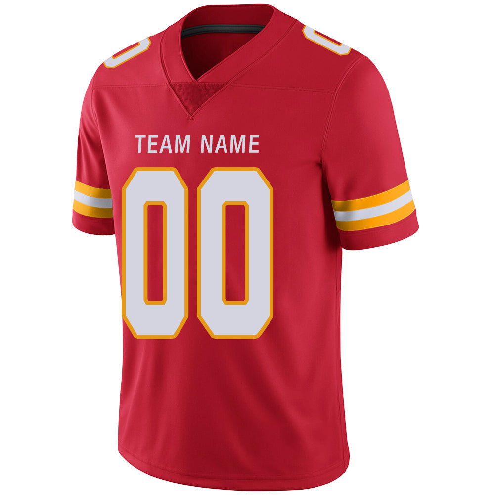 Custom red football jersey detail | GameDay Jerseys