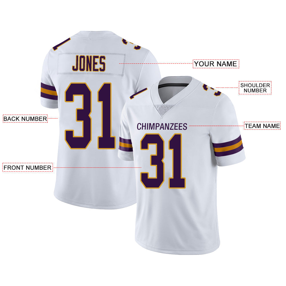 Custom white football jersey front view | GameDay Jerseys
