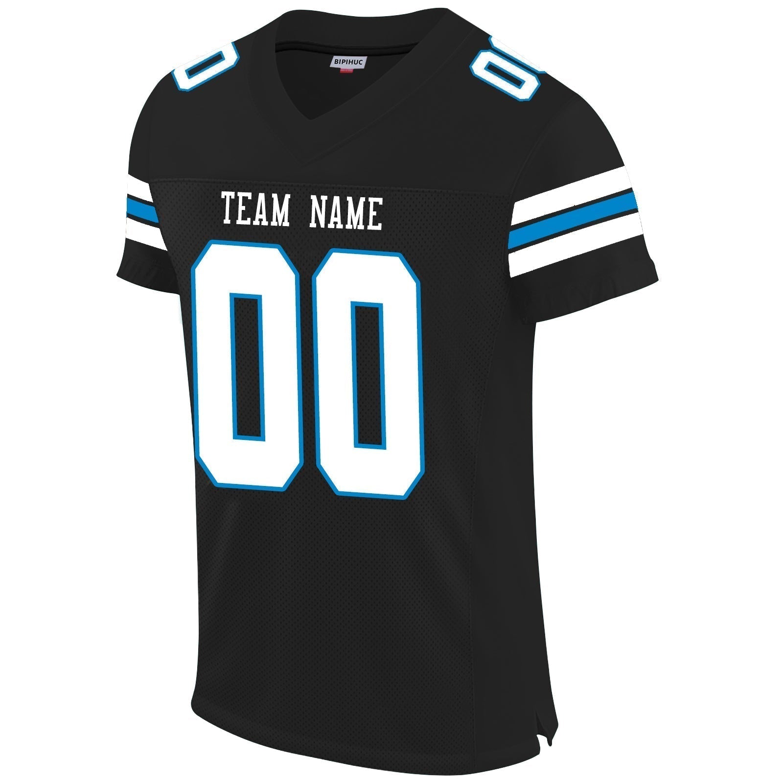 Custom black football jersey front view | GameDay Jerseys