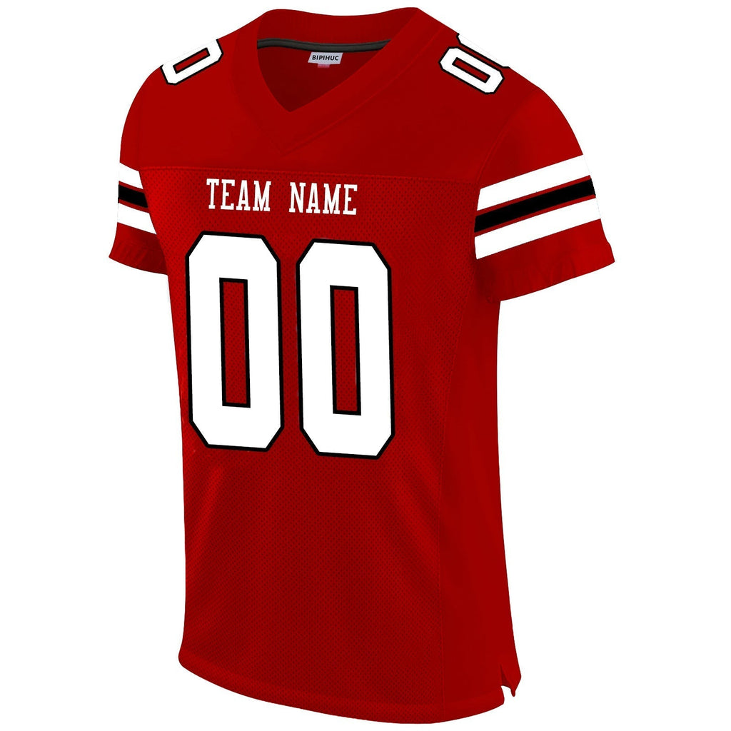 Custom red football jersey front view | GameDay Jerseys