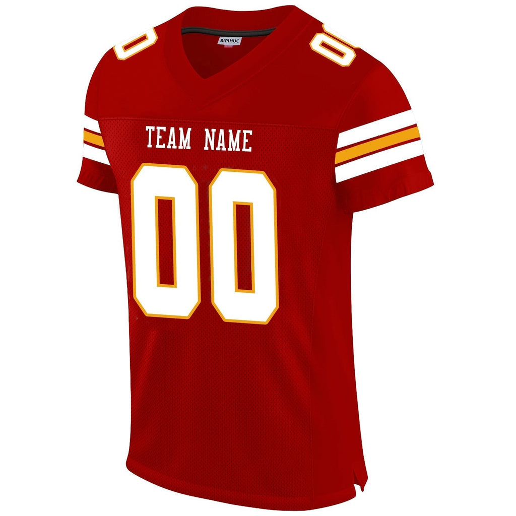 Custom red football jersey front view | GameDay Jerseys