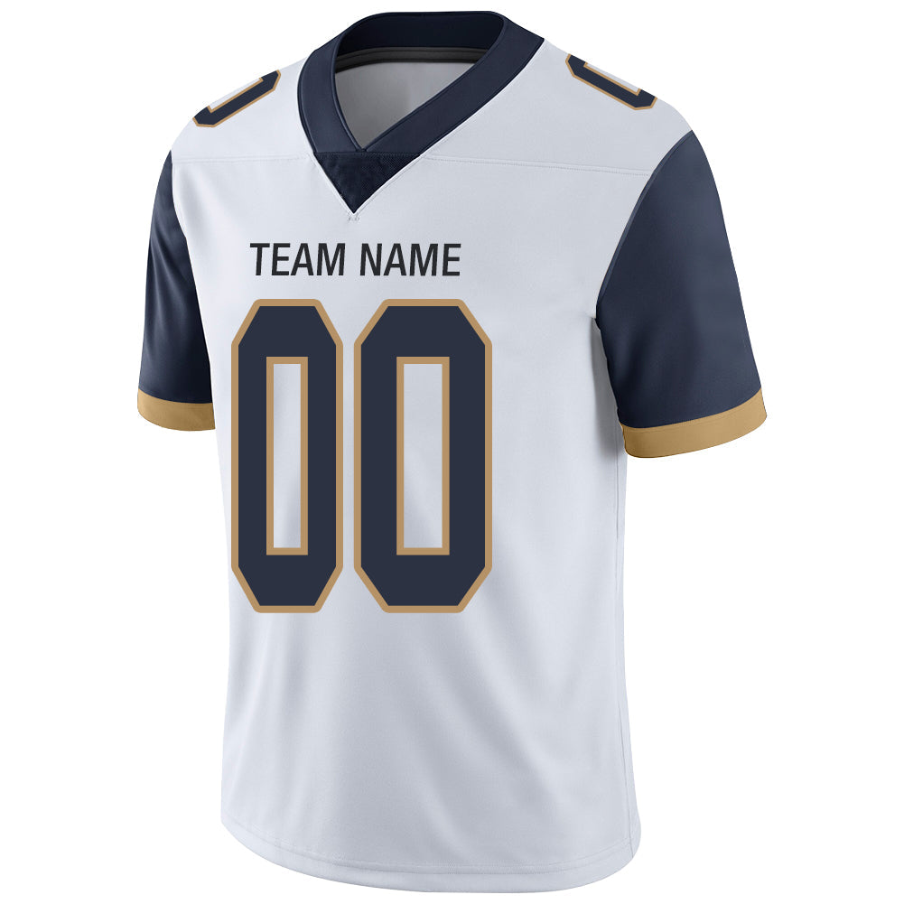 Custom white football jersey detail | GameDay Jerseys