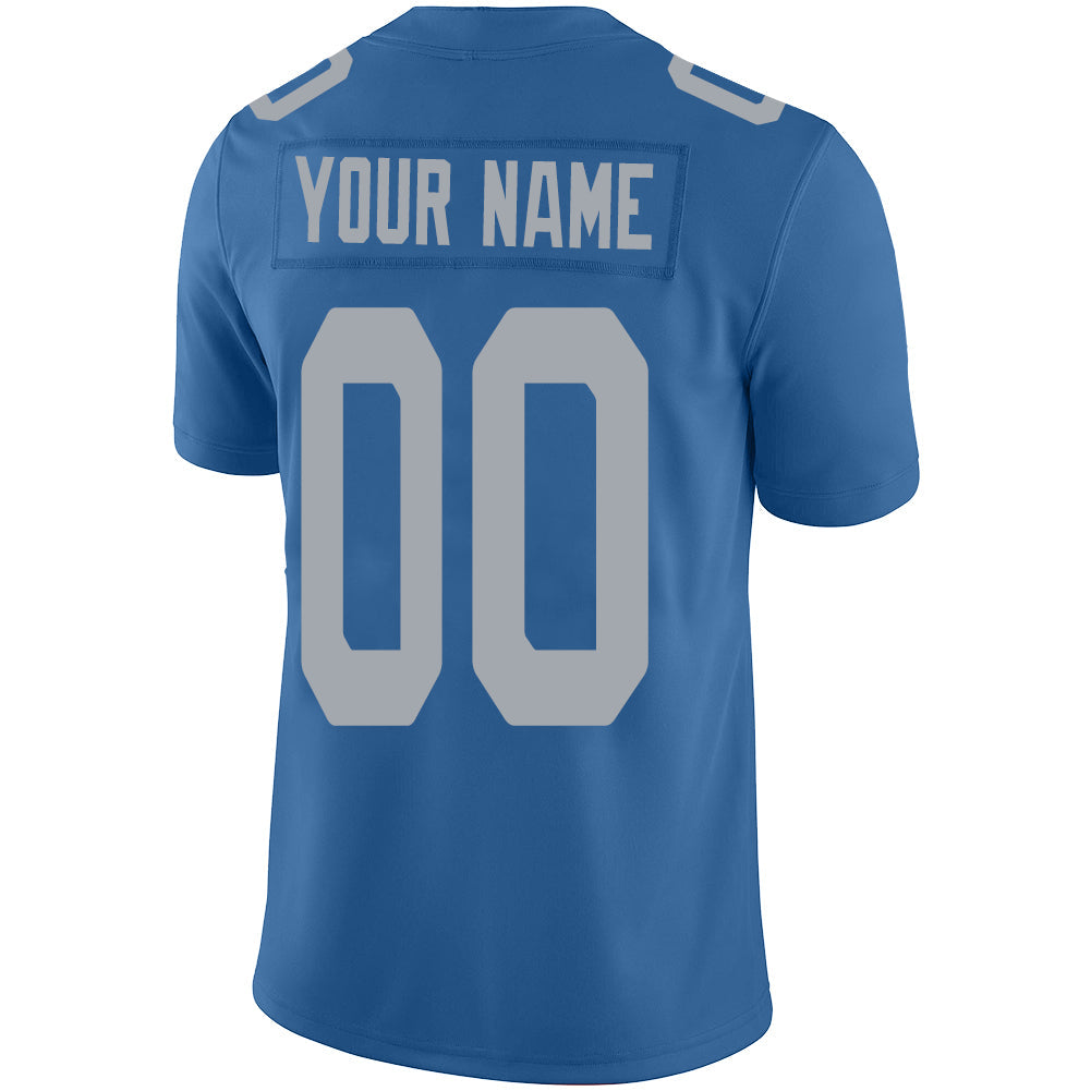 Custom blue football jersey back view | GameDay Jerseys