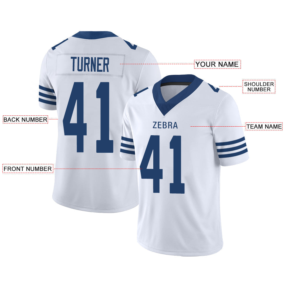 Custom white football jersey front view | GameDay Jerseys