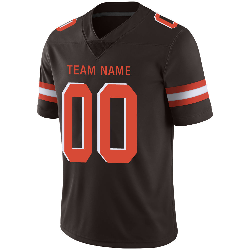Custom brown football jersey detail | GameDay Jerseys