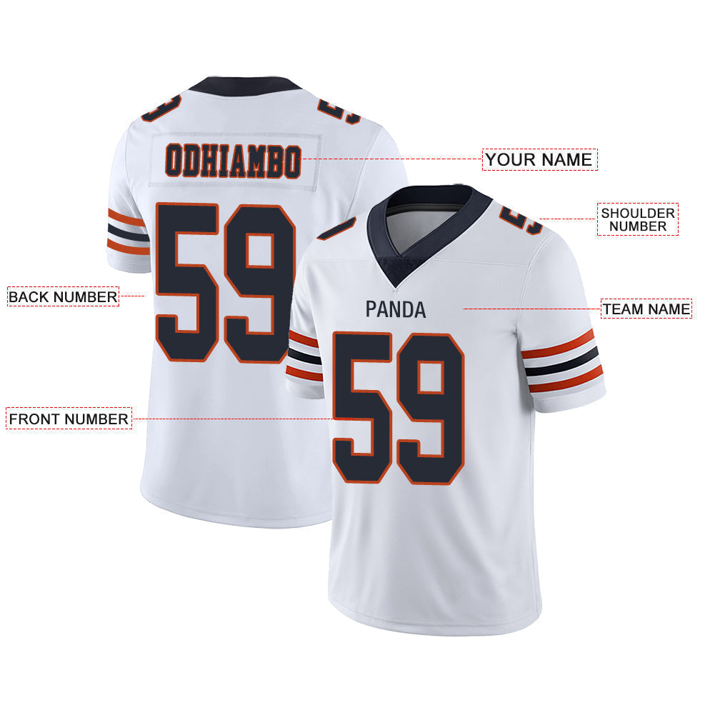 Custom white football jersey front view | GameDay Jerseys