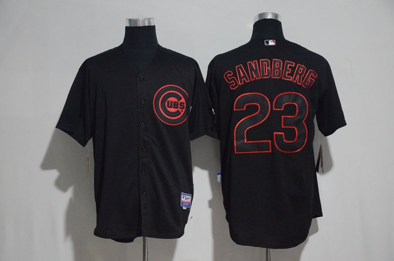 Custom Fan-Made Ryne Sandberg Chicago Cubs #23 Black 2017 Baseball Jersey
