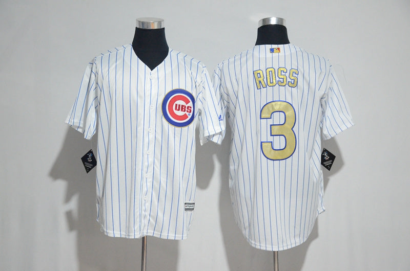 Custom Fan-Made David Ross Chicago Cubs #3 2017 Baseball Jersey