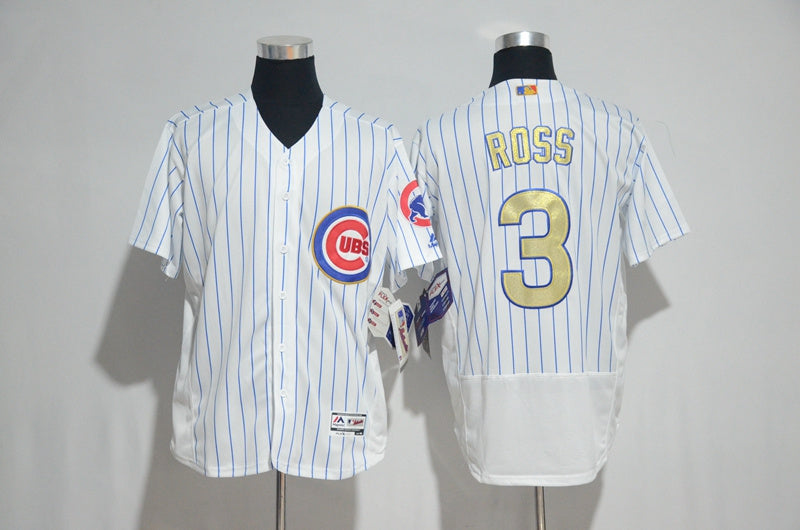Custom Fan-Made David Ross Chicago Cubs #3 2017 Baseball Jersey